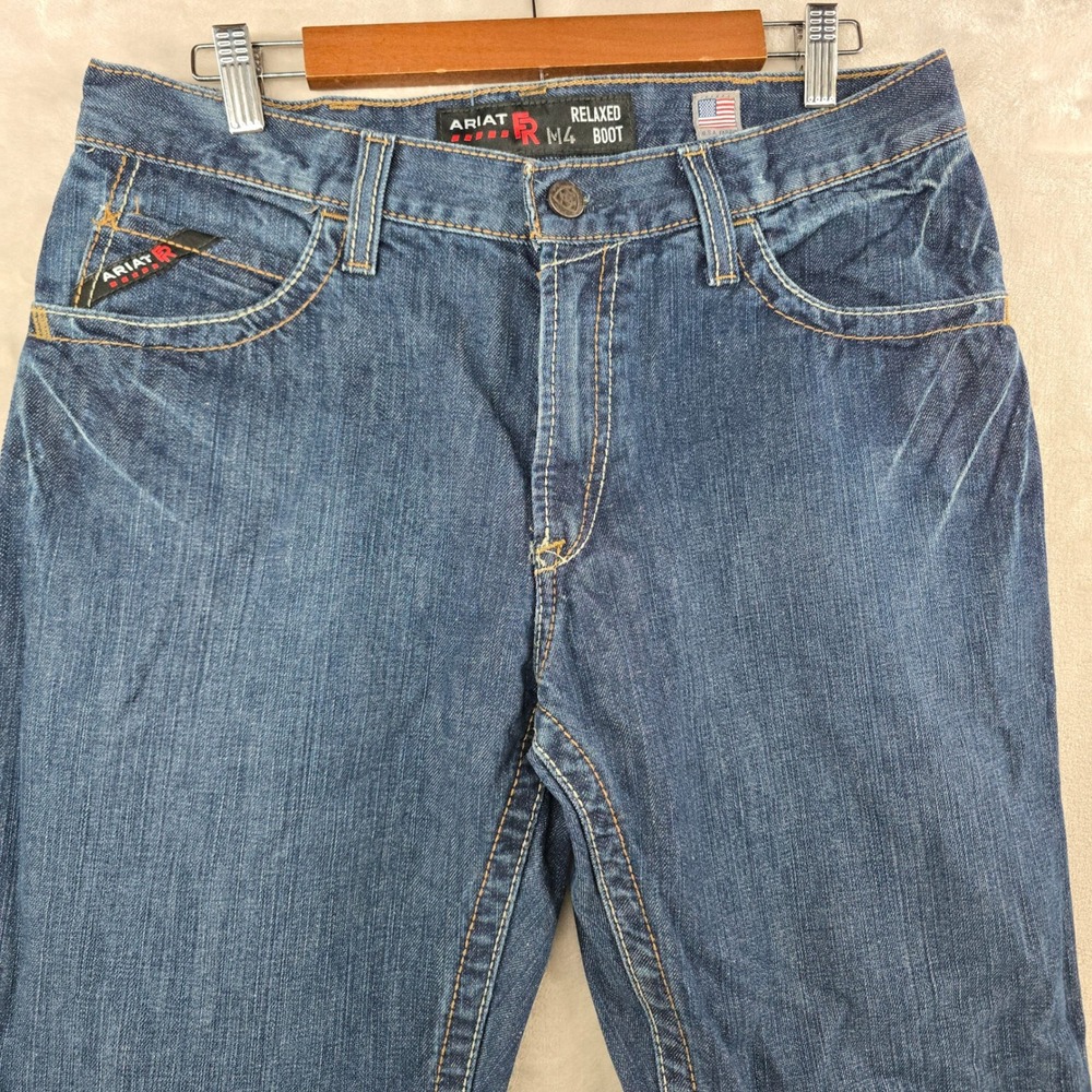Ariat FR M4 Relaxed Boot Jeans Mens 33x36 Blue Flame Resistant CAT 2 Denim
